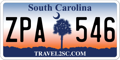 SC license plate ZPA546