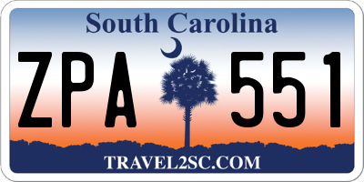 SC license plate ZPA551