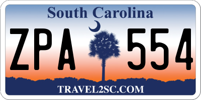SC license plate ZPA554