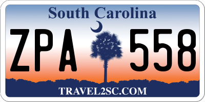 SC license plate ZPA558