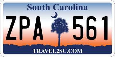 SC license plate ZPA561