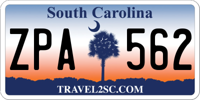 SC license plate ZPA562