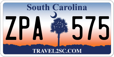 SC license plate ZPA575
