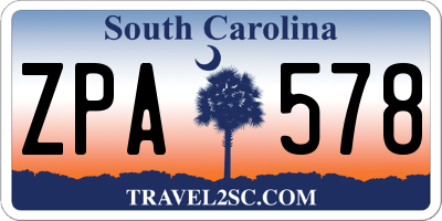 SC license plate ZPA578