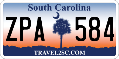 SC license plate ZPA584
