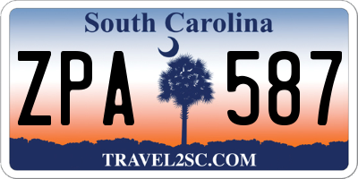 SC license plate ZPA587