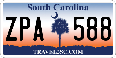 SC license plate ZPA588