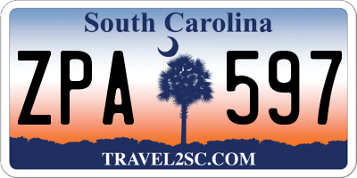SC license plate ZPA597