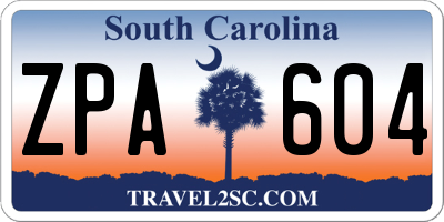 SC license plate ZPA604