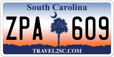 SC license plate ZPA609