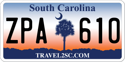 SC license plate ZPA610
