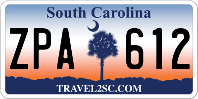 SC license plate ZPA612