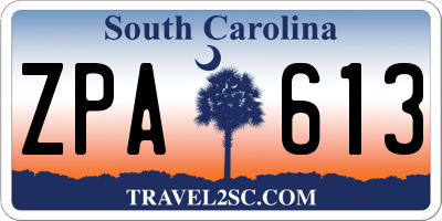 SC license plate ZPA613