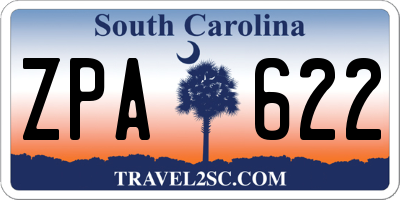 SC license plate ZPA622
