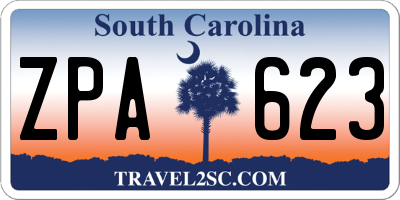 SC license plate ZPA623