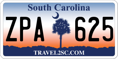 SC license plate ZPA625