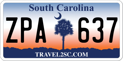 SC license plate ZPA637