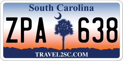 SC license plate ZPA638