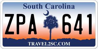 SC license plate ZPA641