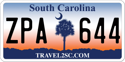SC license plate ZPA644
