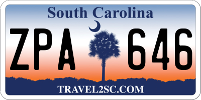 SC license plate ZPA646