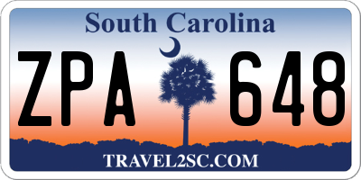 SC license plate ZPA648