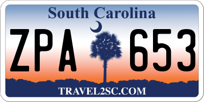 SC license plate ZPA653