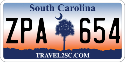 SC license plate ZPA654