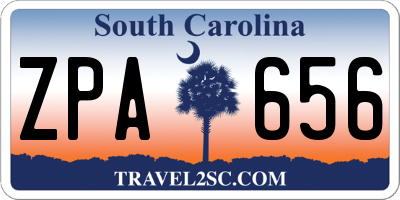 SC license plate ZPA656