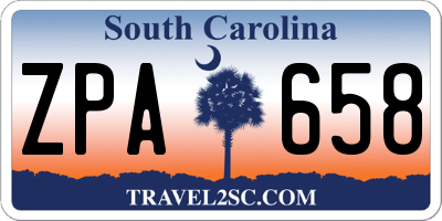 SC license plate ZPA658