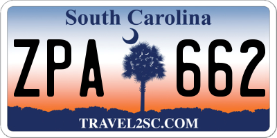 SC license plate ZPA662