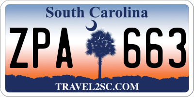 SC license plate ZPA663