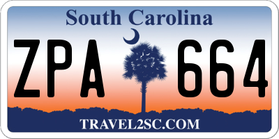SC license plate ZPA664