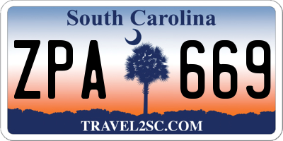 SC license plate ZPA669