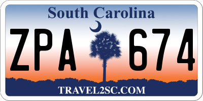 SC license plate ZPA674
