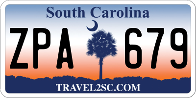 SC license plate ZPA679