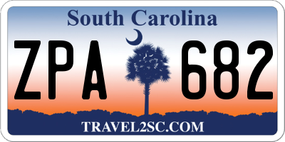 SC license plate ZPA682