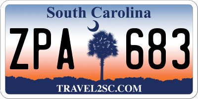 SC license plate ZPA683