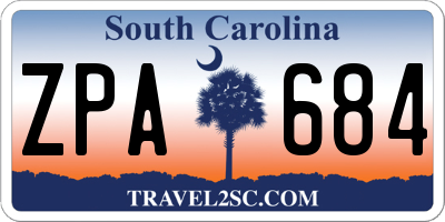 SC license plate ZPA684
