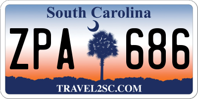 SC license plate ZPA686