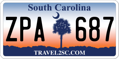 SC license plate ZPA687