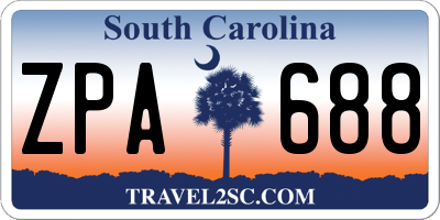 SC license plate ZPA688