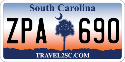 SC license plate ZPA690