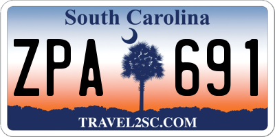 SC license plate ZPA691