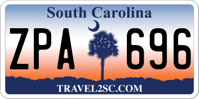 SC license plate ZPA696