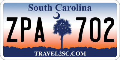SC license plate ZPA702