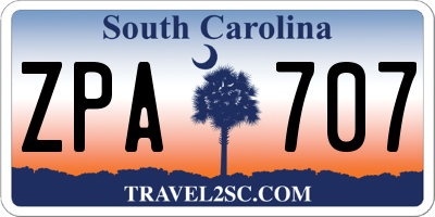 SC license plate ZPA707