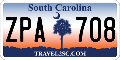 SC license plate ZPA708