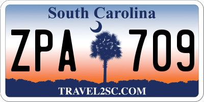 SC license plate ZPA709