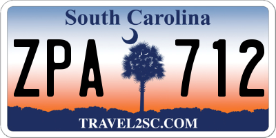 SC license plate ZPA712